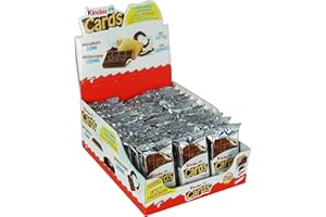 Kinder Cards Wafer Biscuit, Bulk Chocolate Gift Pack, Crispy Wafer with Creamy Milk and Cocoa Filling, Pack of 30 x 25.6g