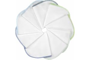 MAKIAN - Lot de Débarbouillettes Bébé Lavable 30 x 30 cm (9 pièces) - Gants de Toilette Bébé Réutilisables en 100% Coton, Certifié OEKO-TEX (Bleu, Vert)