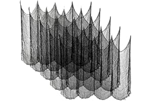 Atoke 5 Pack Halloween Creepy Cloth Decoration (76cmx182cm),Black Spooky Scary Gauze for Halloween Party Haunted House Doorway Stairway Window Table Wall