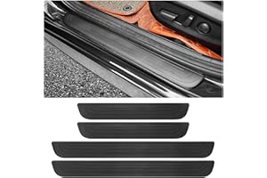 GTLM 4PCS Car Door Sill Protector,Anti-Scratch Rubber Car Door Protector Edge Guards for Door Steps,Universal Waterproof Door Threshold Strips Exterior Accessories (Schwarz, Breite 6CM)
