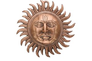Charmy Crafts Metal Sun, Wall Hanging, Room Decor, Best Housewarming, Gifts Article for Wall Decor (9 X 9 inch, Copper)