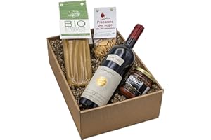 ‎THE WINE GUYS The Wine Guys The Wine Guys Geschenk-Set "Nudelliebe" Geschenk Korb mit Spaghetti di Semola, Gewürzmischung, Tomatensauce und Primitivo