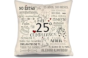 AOSUMIN No estás envejeciendo estás aumentando de Valor Funda de Cojín para Cumpleaños 25 Años Hija Hijo Hermana Amigas Prima Novia 25 Cumpleaños Regalo 10-100 Años Fundas de Cojín para Cumpleaños (25-a)