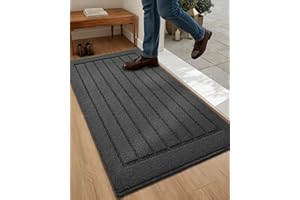 ‎COLOR&GEOMETRY COLOR&GEOMETRY Dirt Trapper Mat Indoor 50x90cm–Entrance Rug Maschinenwaschbar, rutschfest und Absorbierende Fußmatte für den Innenbereich, Indoor Mat for Entrance Area, Hallway & Front Door, Grau