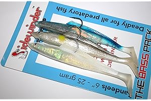 Sidewinder Sandeels - 6" Tan Sandeels (25grm) - Deadly for Bass - Better Tan Bait - Live Action Everytime - 1 Pack - Hook