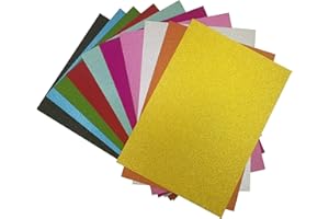 VRANDU Glitter Card A4 250GSM 10 Colour Assorted 10 Sheets No Powder Card-Stock Paper Cardboard for Art Handicraft