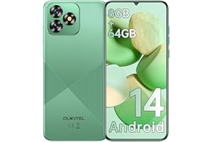 OUKITEL C53 Smartphone Débloqué 2024 - Téléphone Portable Android 14, Écran 6.6"HD+/60Hz Smartphone Pas Cher, 8Go+64Go/TF 1To, Octa core, Batterie 4300mAh, Telephone Débloqué 4G Dual SIM/13MP/GPS-vert