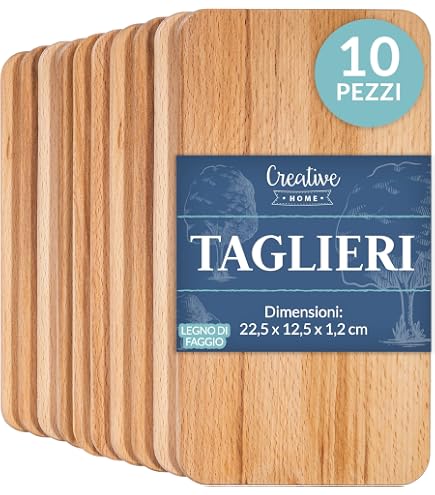 Axentia Set taglieri in legno di bambù con supporto - Porta taglieri con 6 mini taglieri - Taglieri da lavoro o servizio a tavola - 22 x 14 x 0,8 cm | Leroy Merlin