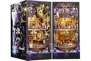 BuzzoXerex DIY Book Nook Kit, Miniatures Nook Bateau Pirate Miniatur Haus Selber Bauen Miniatur Haus Selber Bauen avec Lampes LED, Maquette en Bois a Construire avec Meublé (Aden)