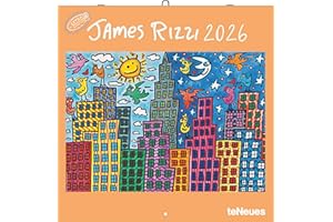 ‎ALPHA EDITION teNeues - James Rizzi 2026 – Kunst-Wandkalender 30x30 cm (30x60 cm geöffnet) | Broschürenkalender mit farbenfrohen Pop-Art-Motiven