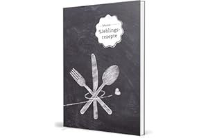 ‎KIPITAN Großes XXL Rezeptbuch zum selberschreiben - TAFEL - DIN A4-102 individuellen Rezeptseiten im DIY Kochbuch zum ausfüllen: Kratzfestes Hardcover mit Inhaltsverzeichnis, Register und Lesezeichen