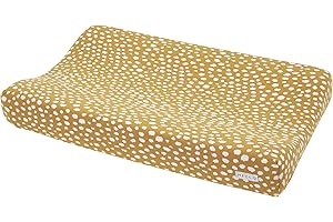 Meyco Baby Cheetah - Fodera per fasciatoio, morbido e delicato sulla pelle, 100% cotone, lavabile, facile da pulire, adatto all'asciugatrice, dimensioni: 50 x 70 cm, colore: oro miele
