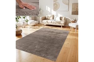 Paco Home Tappeto Salotto e Camera da Letto Moderno a Pelo Corto - Morbido, Lavabile, Antiscivolo, in Finta Pelliccia, Dimensione:140x200 cm, Colore:Taupe