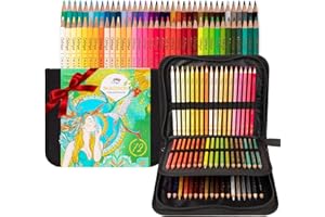 Colorya Imaginor Crayon de Couleurs - Kit 72 Crayons de Couleur Mine Tendre Premium & Sac de Transport - Lot Professionnel pour les Livres de Coloriage Adultes, Dessin & Scrapbooking