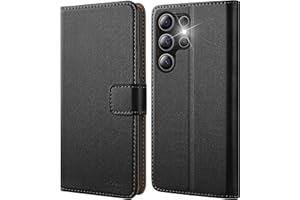 HOOMIL MagFlip Hülle für Samsung Galaxy S25 Ultra, [Erstklassige Handwerk] Handyhülle Premium Leder Tasche Klappbar Case Schutzhülle - Schwarz