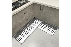 ‎HOIMLM Kitchen Rugs, Pack of 2 Kitchen Runners, Modern, Washable, Geometric Pattern, Kitchen Mat, Non-Slip for Kitchen, Dining Room