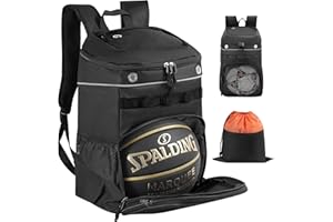TRAILKICKER Sac à dos de basket-ball avec compartiment pour ordinateur portable et bonus - Sac à linge/chaussures - Équipement de sport en plein air - Sac de gym pour baseball, football, volley-ball,