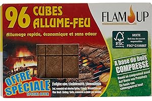 Flam'Up Allume-feu naturel Bois compresse 96 Cubes
