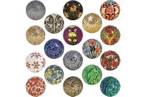 Ajuny Palline di cartapesta fatte a mano, decorazione per feste, decorazioni natalizie da appendere, ornamenti da appendere, regali di Natale, 7,6 cm, set da 18