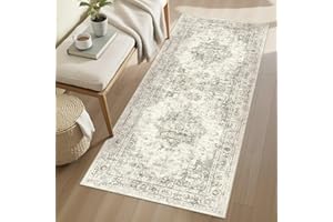 PureCozy Runner Rugs for Hallway, 60x180 cm Machine Washable Kitchen Entryway Taupe Low Pile Soft Vintage Area Rugs for Bedroom Living Room Office, Non Slip Floor Accent Carpet for Home Deocor