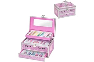 Martinelia - Maletín con Cara de Unicornio y purpurina Rosa de maquillaje Infantil, colección Little Unicorn - Unicorn Big Case