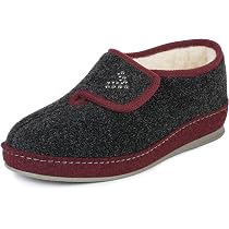 SCHAWOS Zapatillas De Fieltro Para Mujer Modelo 2064 - Abrigadamente Forradas Con Lana Virgen Para Pies Fríos, Antracita