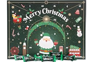 ‎KYWIË Adventskalender 2025 mit Schokoladenfiguren mit Minzfüllung, Winter Pralinés, Pralinen glutenfrei aus dunkler Schokolade, Weihnachtskalender für Minz-Liebhaber, 1er Pack (1 x 196g)