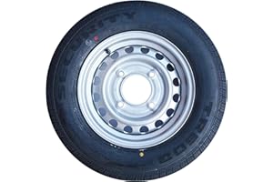 LEISURE MART 165R13C 96/94R 165 x 13 inch 8 ply trailer tyre on 4 stud 5.5 inch PCD rim Pt no. LMX318 PLEASE ENSURE YOU HAVE CHECKED YOUR PCD BFORE ORDERING
