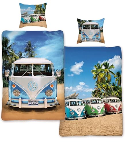 VW Volkswagen Bulli beddengoed Venice Beach, 135 x 200