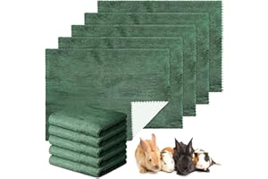 Panelee 10 Tappetini Assorbenti Impermeabili per Pipì di Piccoli Animali Tappeto per Gabbia Porcellini d'India Traversine Lavabili per Dormire Fodera per Coniglio Cavie (Verde Scuro, 18 x 24 Pollici)
