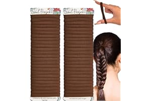 Soul Projekt - Elástico para cabello marrón, 50 unidades, 8 mm, resistente, antirotura, para niña, hombre y mujer, colete de pelo sin enganchar, para cola de caballo, trenzas y gimnasio