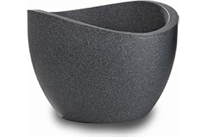 Scheurich 53381 250/50 Wave Globe Pot de Fleurs Plastique Granit Noir 50 x 50 x 37 cm