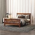 RATANDHARA FURNITURE Single Size Leopard Sheesham Wood Platform Bed Without Storage Single Bed (Single Size (6 ft x 4 ft), Teak Finish)
