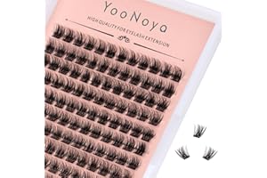 YOONOYA Pestañas Postizas Cluster Lashes 144 Pcs 10mm D Curl DIY Pestañas Individuales Pestañas Postizas Naturales esponjosas, Eyelash Extension Easy to Apply at Home (QDQ-10mm)