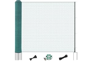 ‎SUNYRISY SUNYRISY Chicken Fence, Poultry Net, Garden, 50 m x 100 cm, Mobile Dog Fence, Pasture Fence, Plug-In Fence, Boundary Fence, Zchaf Fence for Garden, Nylon Material with Stakes