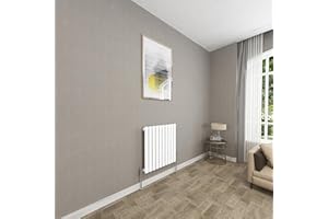 Sky bathroom | 600x590mm - Modern White Horizontal Single Panel Oval Column Radiator Central Heating Designer Radiator