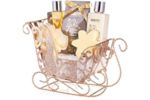 ‎BRUBAKER BRUBAKER Cosmetics 6-teilig Pflegeset - Winter Wonder - Beauty Geschenkset mit Vanille Duft - inkl. Glitzer Schlitten Gold