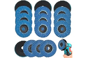 TTYSHIP® 16 Pezzi Dischi Lamellari, 50mm x 10mm Disco Lamellare, Grana 40/60/80/120, Dischi Lamellari 50mm per Metallo, Acciaio, Legno