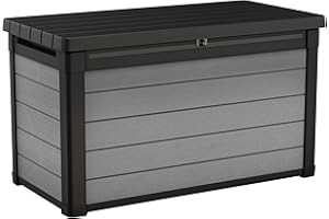 Keter Denali Coussin Box, 380 l, Gris/Marron, 122,9 x 62.1 x 70,59 cm