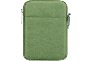 MoKo 6-7" Kindle Sleeve Bag, Protective Nylon Cover Compatible with 7" Kindle Colorsoft 2024, Paperwhite 2021, Kids (11th Gen) 2022, Oasis E-Reader, Grass Green