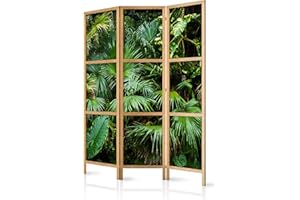 decomonkey 3 Paneles Biombo - 135 x 171cm Naturaleza Plantas Selva paraban Separador de ambientes para Separación de ambientes Hogar Oficina SPA