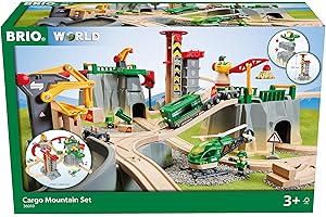 BRIO World 36010 Gebirgs-Frachten Set Deluxe - Eisenbahn-Spaß auf Mehreren Ebenen mit viel Zubehör - Viele Spielmöglichkeiten durch frei kombinierbare Elemente - Empfohlen für Kinder ab 3 Jahren