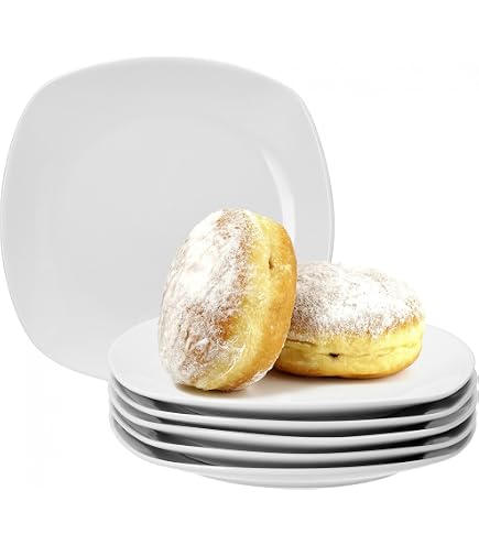 6 Außergewöhnliche Teller 20cm Dessert/-Vorspeisenteller Matt Weiß