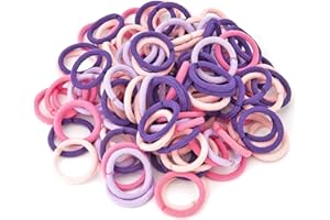 DTXLX 100 Pcs Elastic Hair Ties, Mini colorful Hair bobbles for girls，Ponytail Holders Baby Hair Bands，10 Colors Toddler Hair Bands (Gradient Purple)