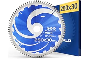 FALKENWALD ® Lame de scie circulaire 250 x 30 mm (Multi) pour bois, métal, plastique et aluminium avec 80 dents en métal dur - Lame scie circulaire 250 compatible avec Bosch, Metabo