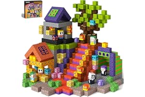 GobiDex Blocchi di Costruzioni Magnetiche per Bambini 100 Pzi - Blocks di Città Spettrale, Giocattoli Educativi e Set di Costruzione, Regalo per Bambini e Bambine dai 3-10 Anni
