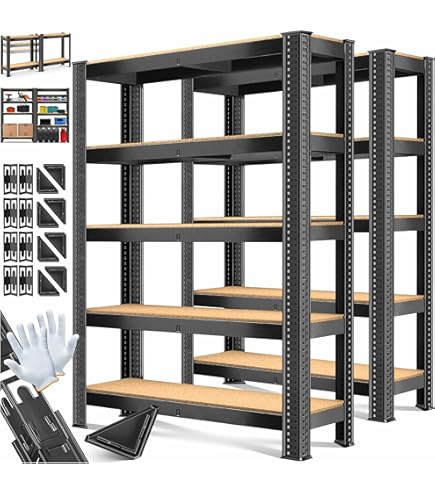 Étagère Métallique Solide 7 Niveaux - 125 Kg Par Plateau - Blanc, Anthracite, Vert Ou Bleu - Idéale Garage, Cave, Atelier