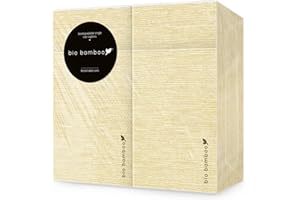 bio bamboo® - Confezione 50 tovaglioli monouso Portaposate 40x40 CHAMPAGNE in fibra di bambù, biodegradabili e compostabili