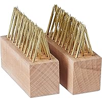 Relaxdays Fugenbürste 2er Set, Stahlborsten, Ersatzbürsten, Garten Reinigungsbürsten für Moos & Unkraut, natur/messing