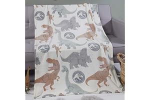 Coco Moon Jurassic World Glow in the Dark Dinosaur Bed Fleece Blanket Bedding Ideal Boys and Toddler Dinosaurs Kids Bedroom Accessories Gifts Present